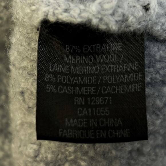 Skull Cashmere Sweater Womens 0S Gray Merino Wool  Halloween Goth Emo Spooky - Picture 6 of 9